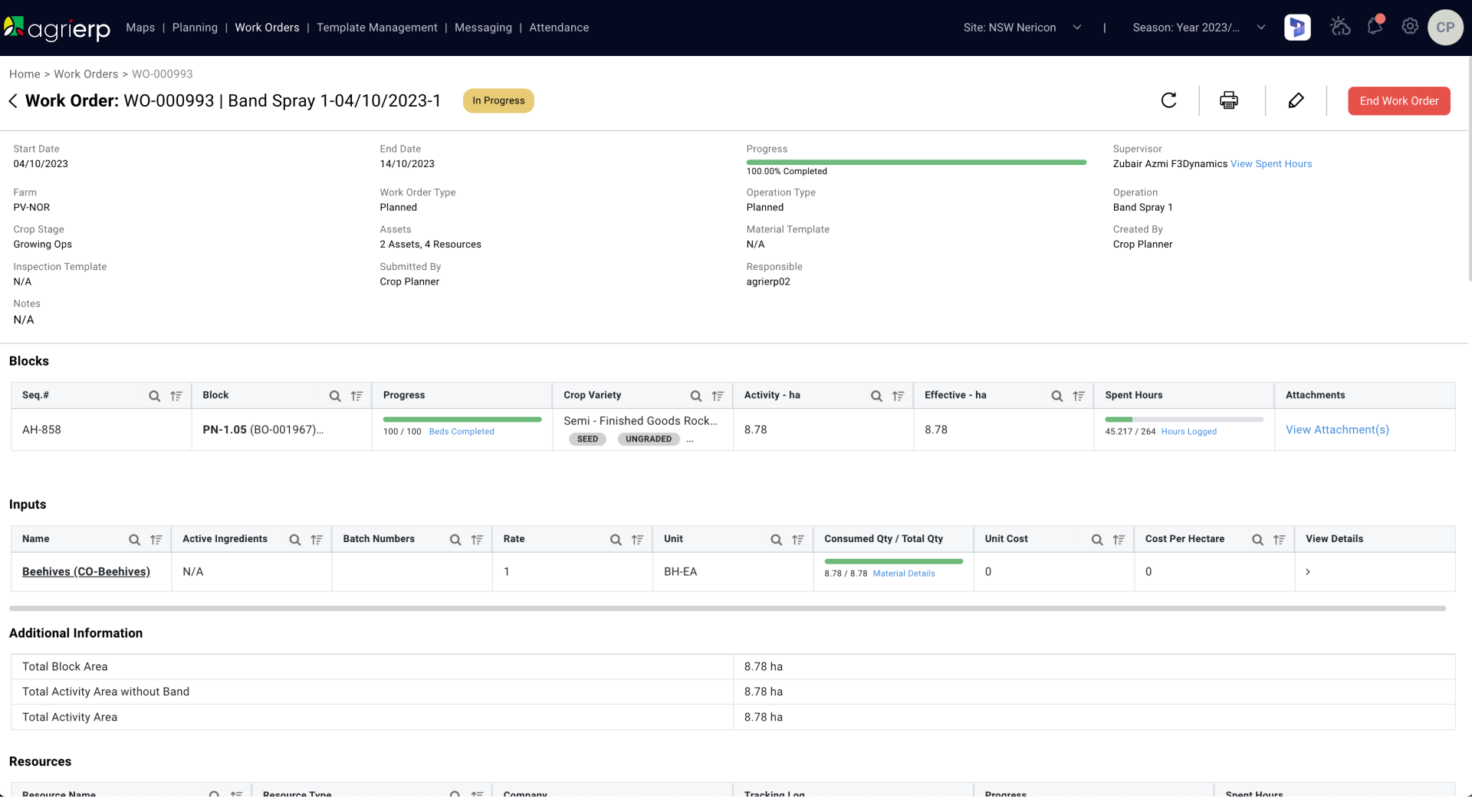 screenshot of AgriERP