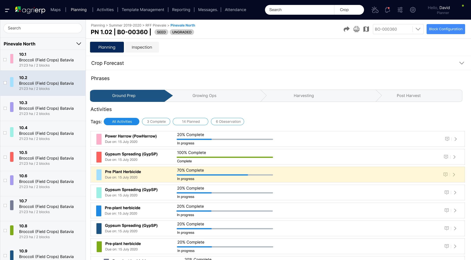 screenshot of AgriERP