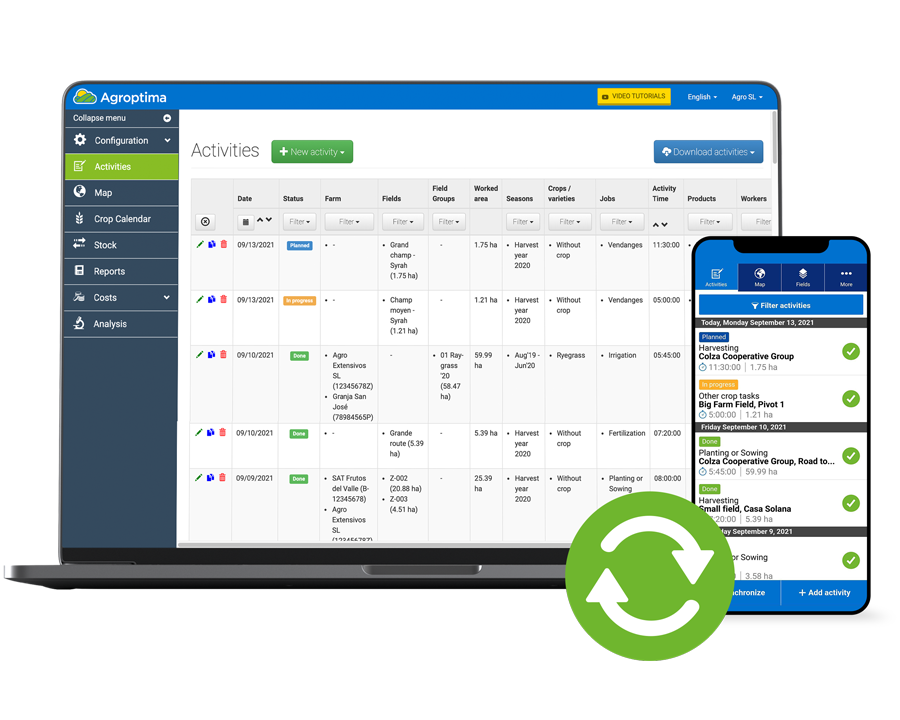 screenshot of Agroptima