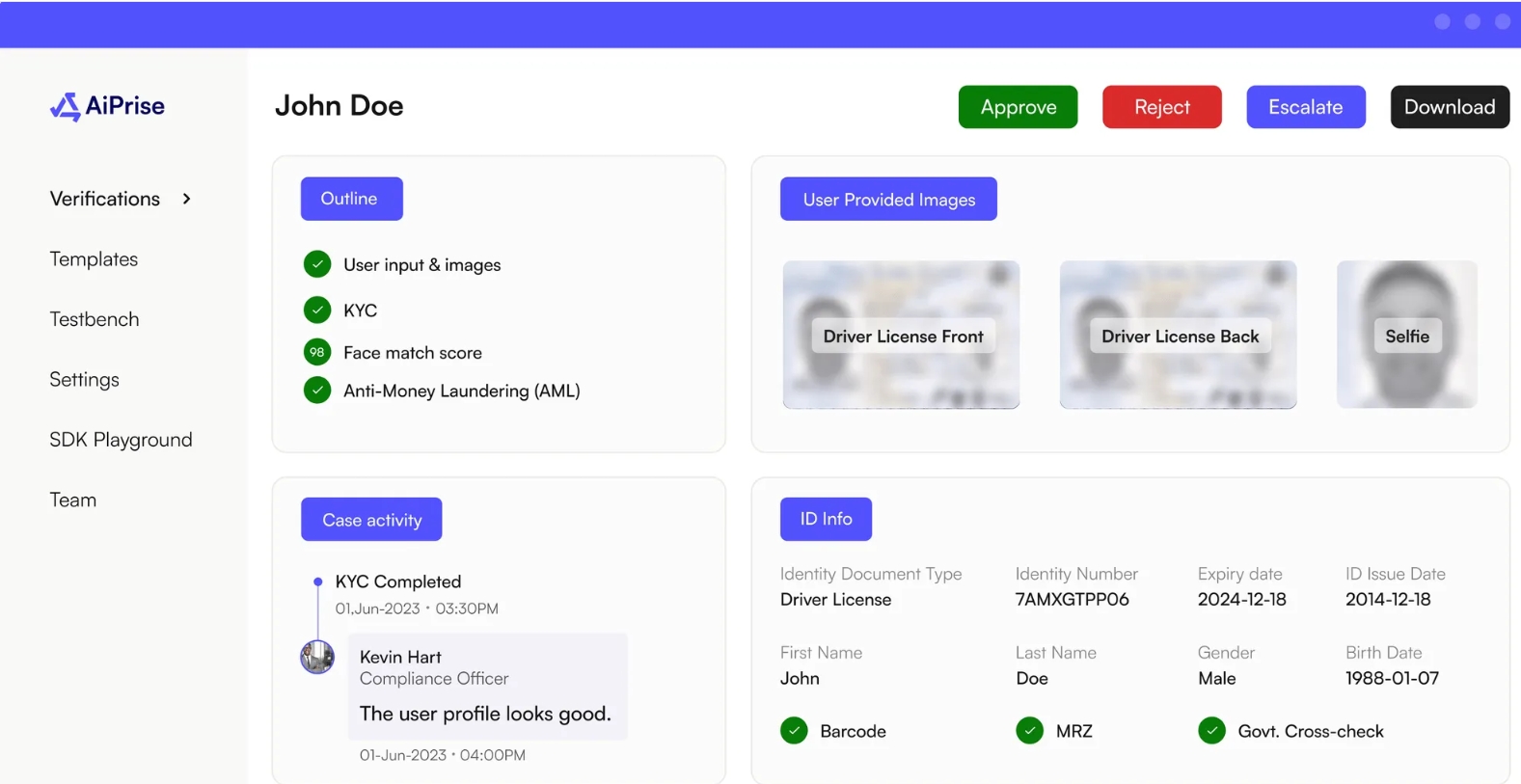 screenshot of AiPrise
