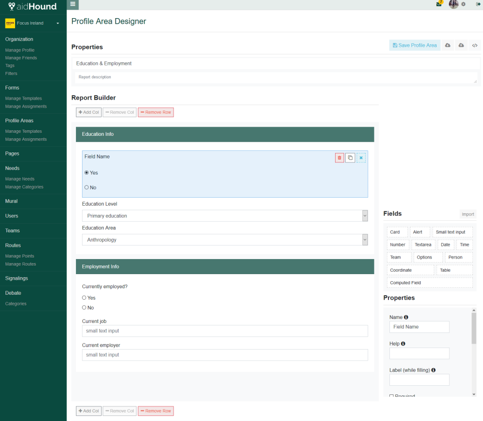 screenshot of AidHound