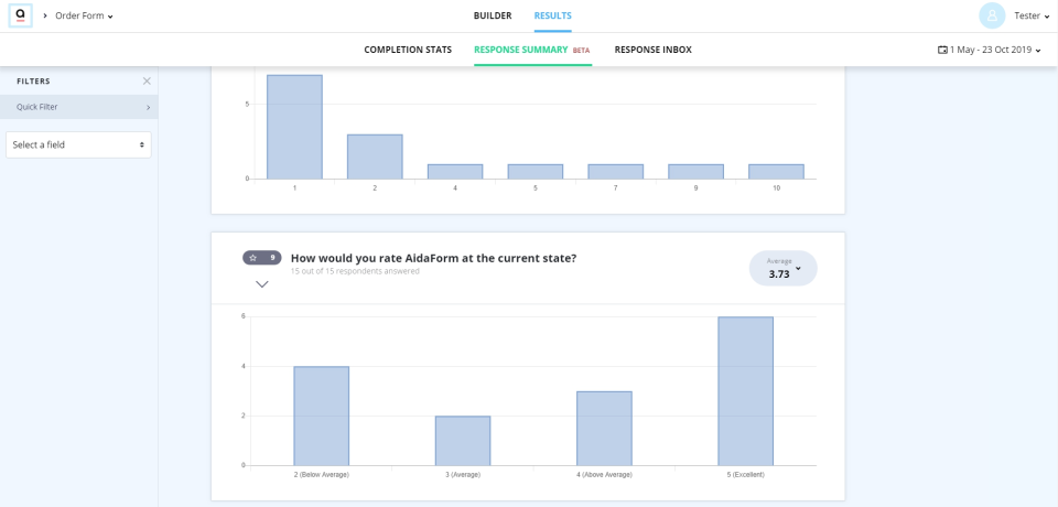 screenshot of AidaForm