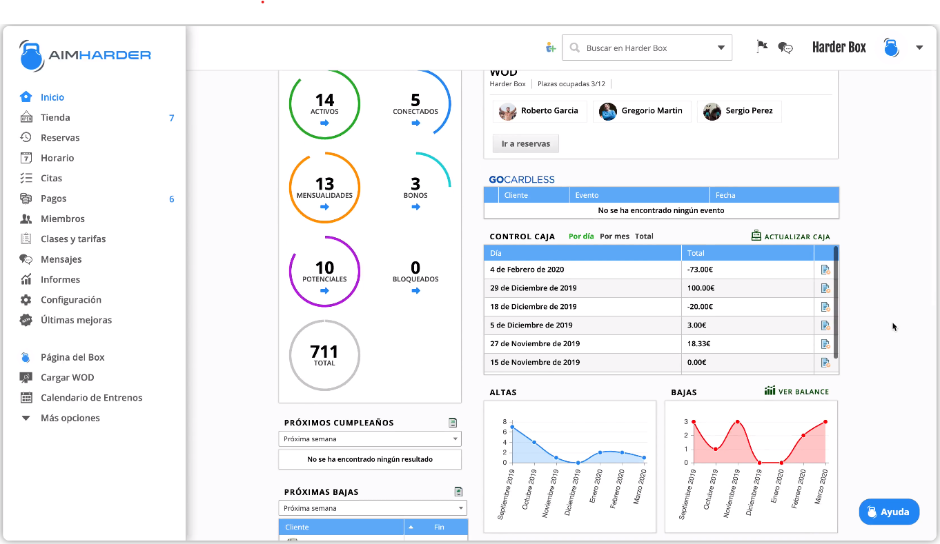 screenshot of AimHarder