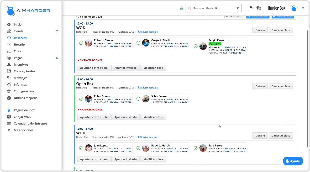 screenshot of AimHarder