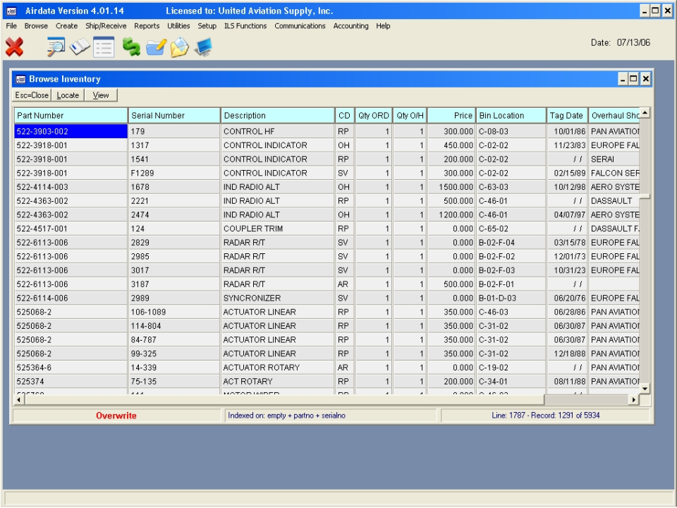screenshot of AirData