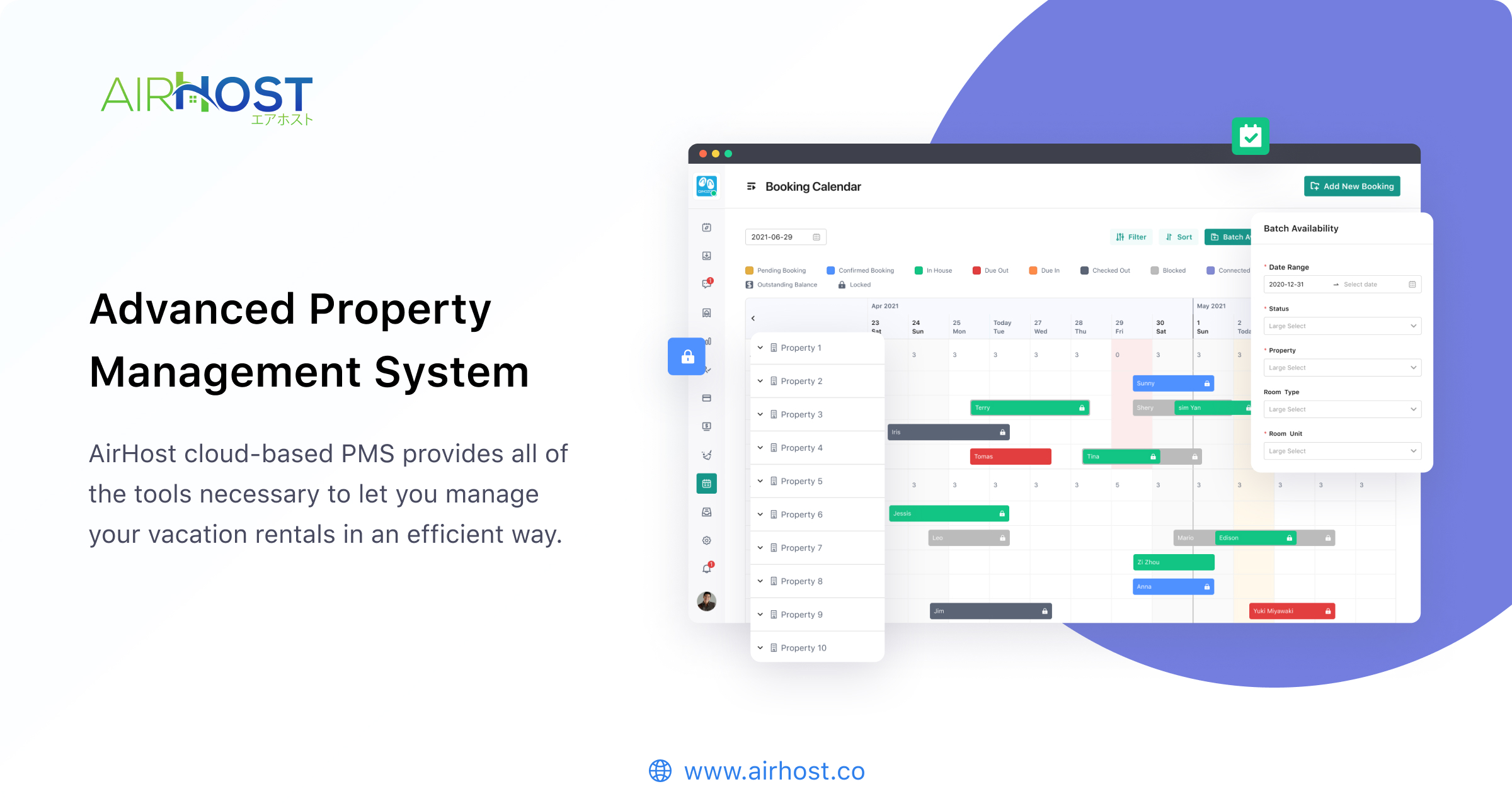 screenshot of AirHost