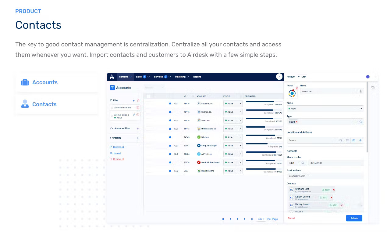 screenshot of Airdesk