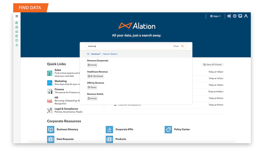 screenshot of Alation