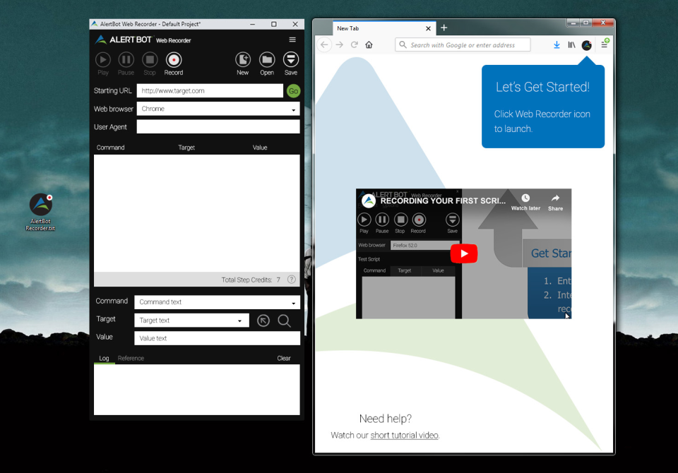 screenshot of AlertBot