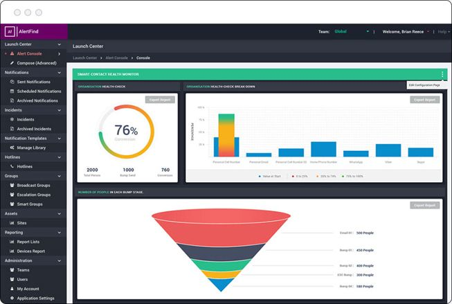screenshot of AlertFind