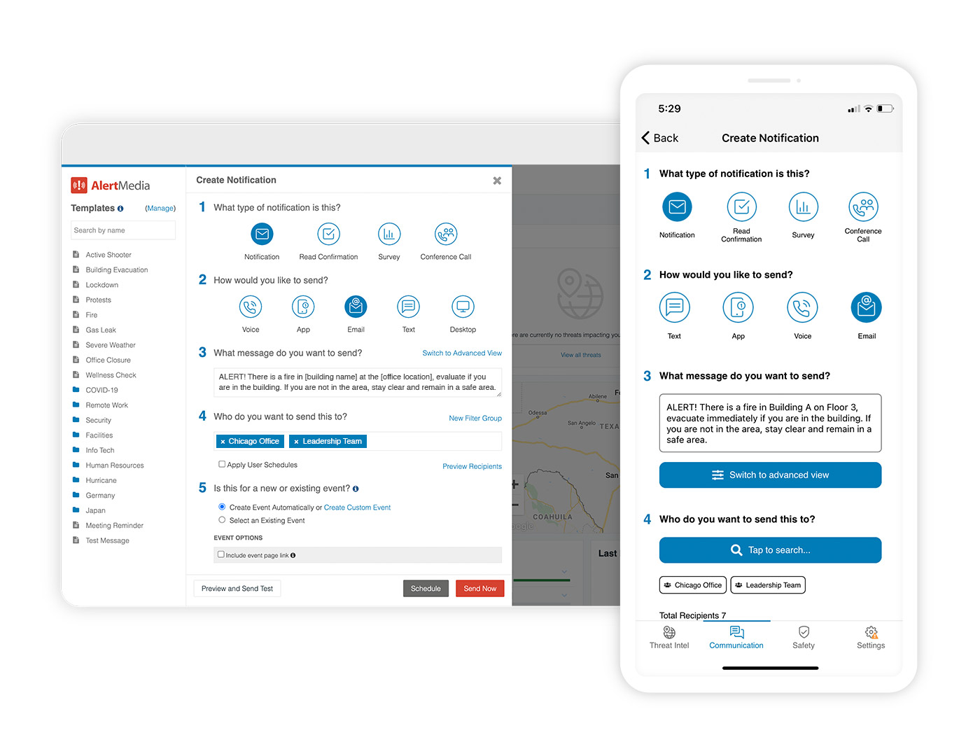 screenshot of AlertMedia