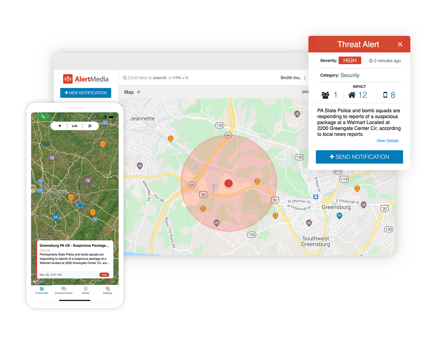screenshot of AlertMedia