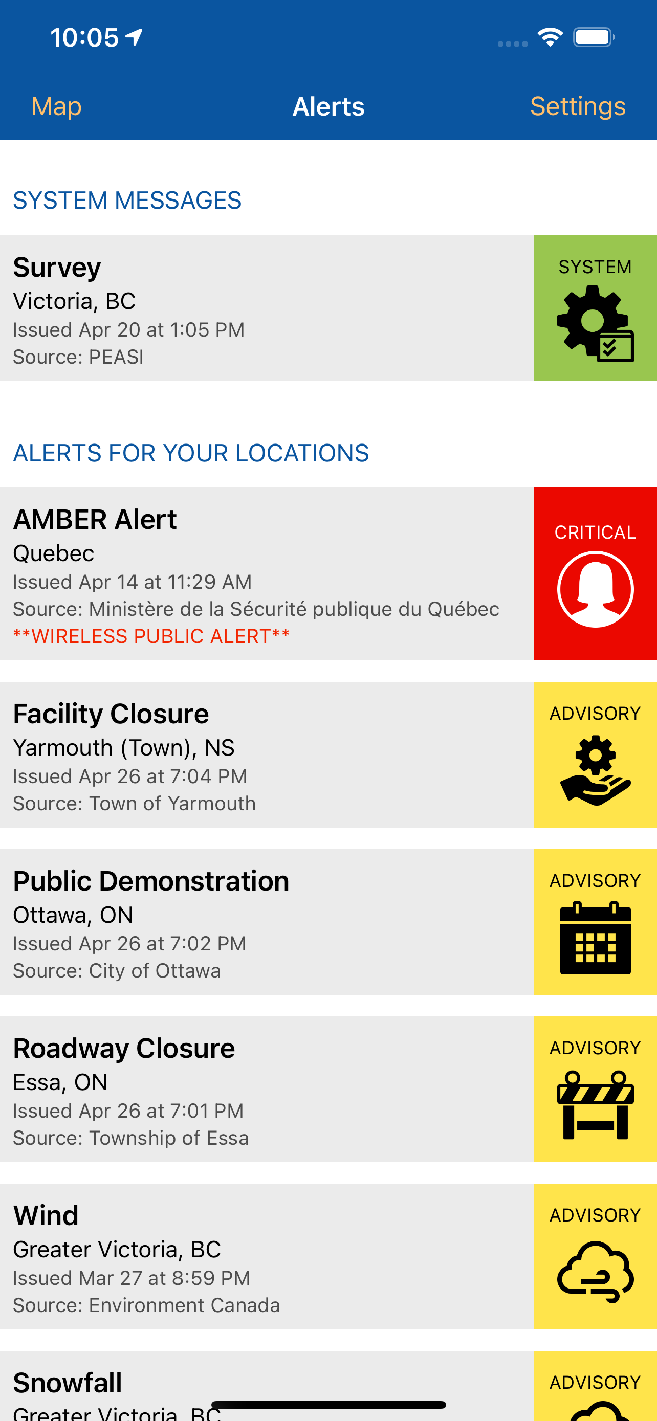 screenshot of Alertable