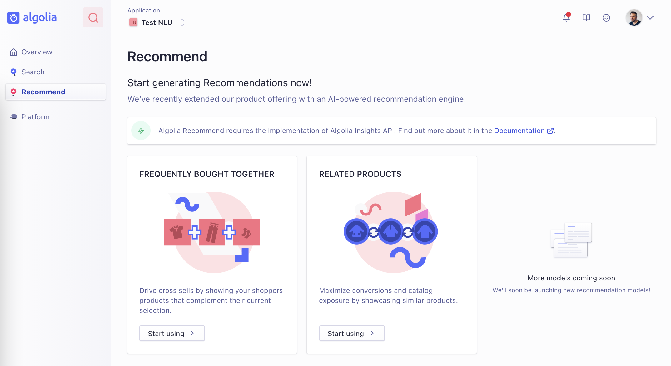 screenshot of Algolia