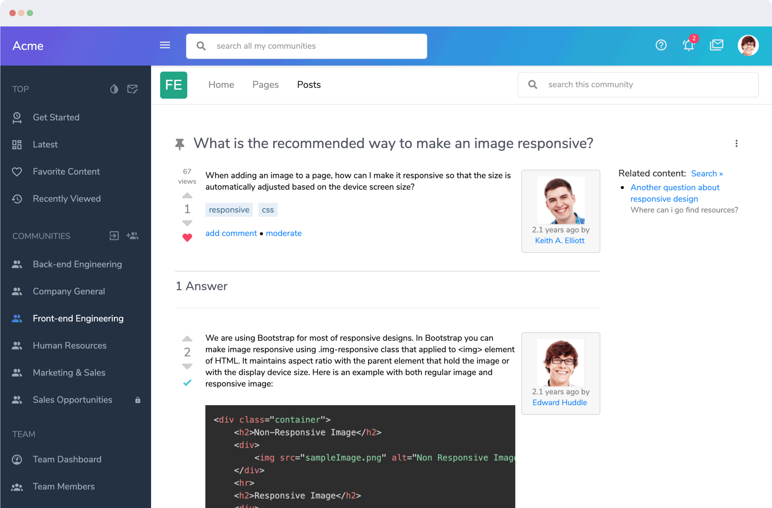 screenshot of AllAnswered