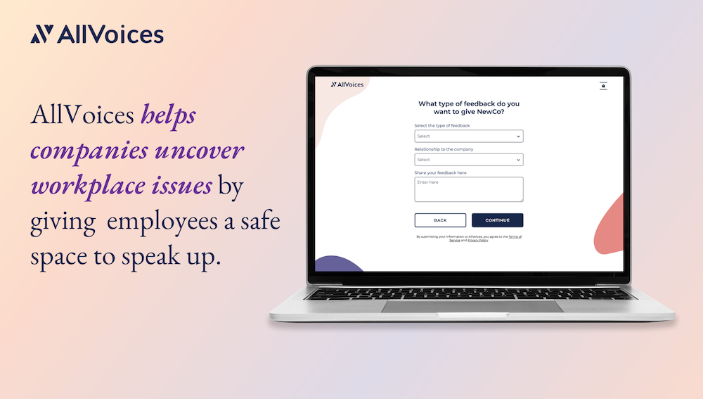 screenshot of AllVoices