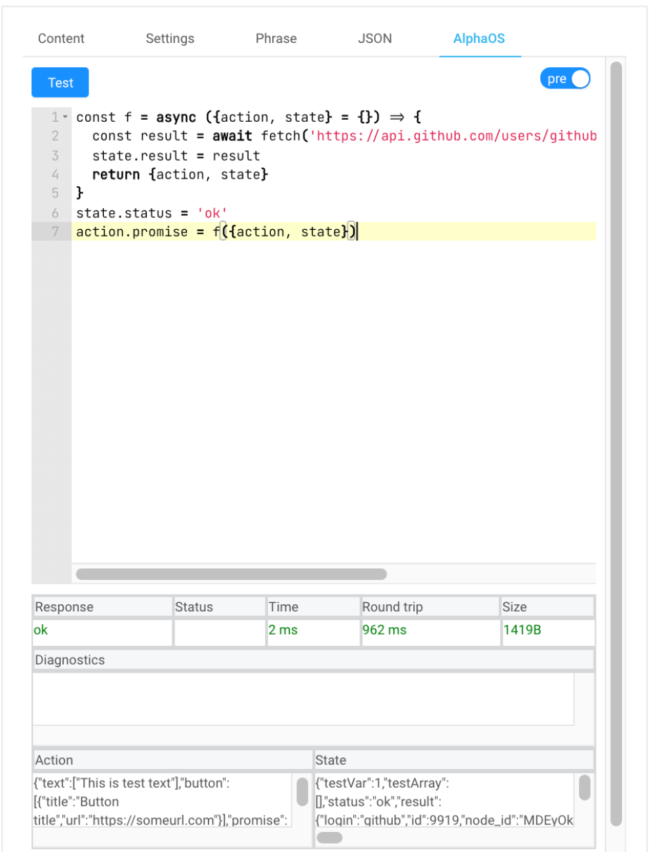 screenshot of AlphaChat