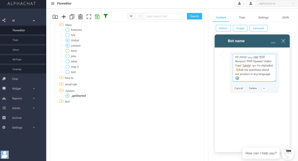 screenshot of AlphaChat