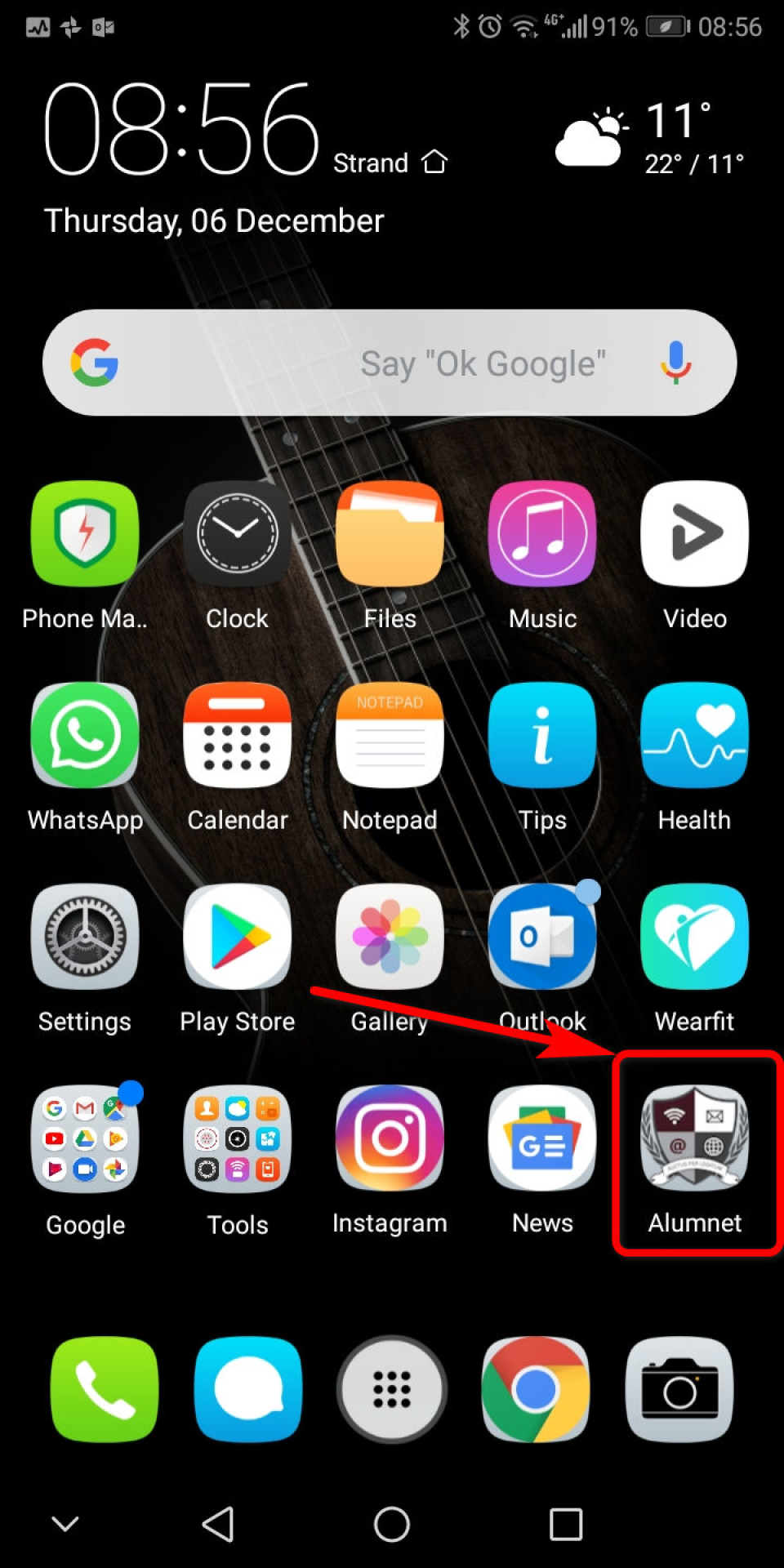 screenshot of AlumNet