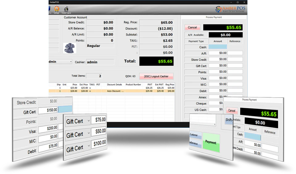 screenshot of AmberPOS