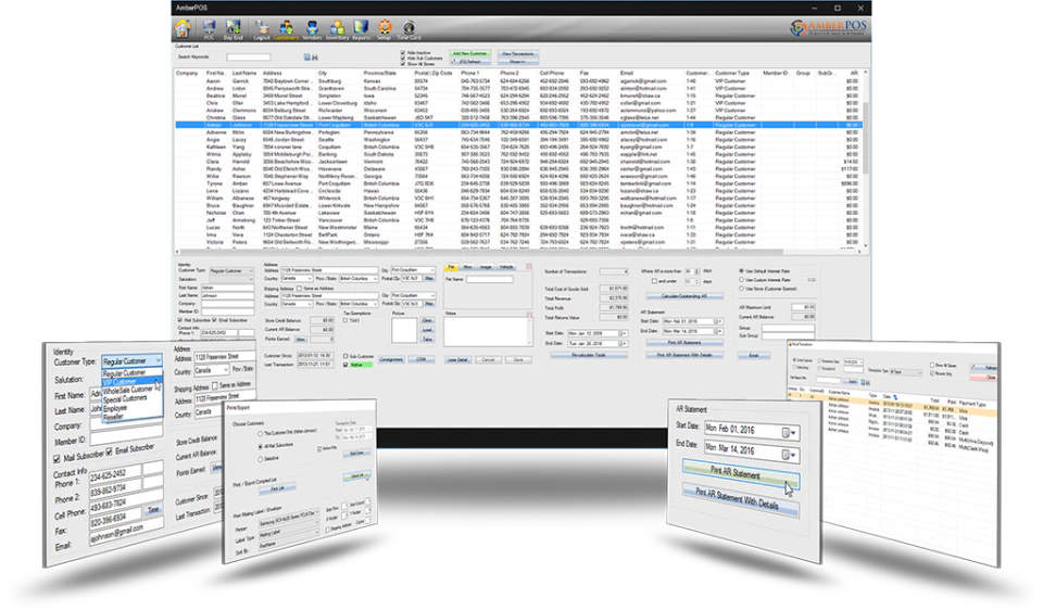 screenshot of AmberPOS