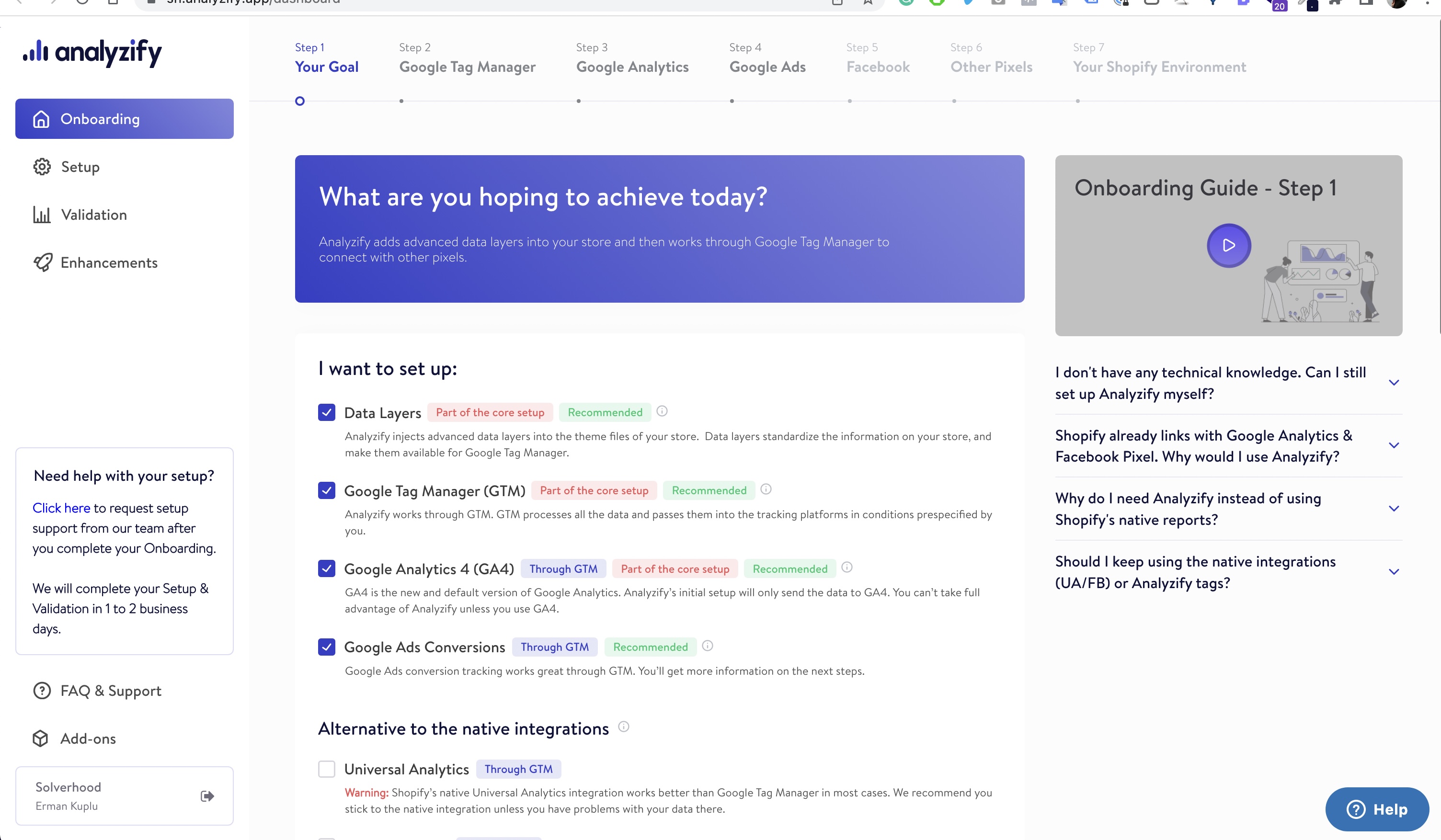 screenshot of Analyzify