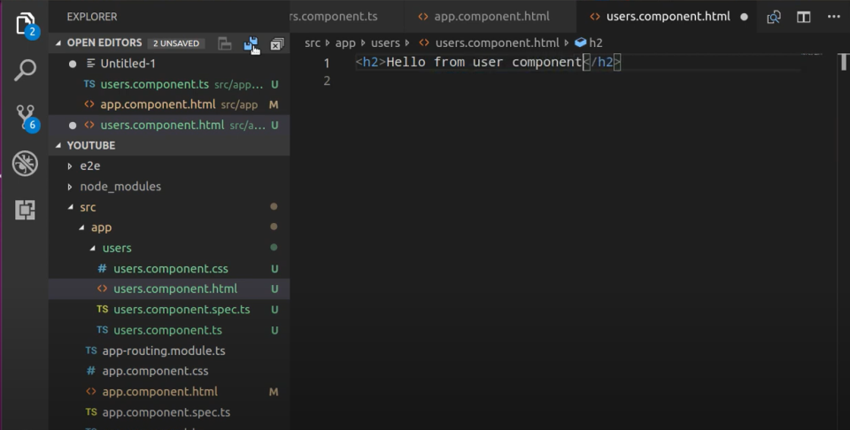 screenshot of Angular