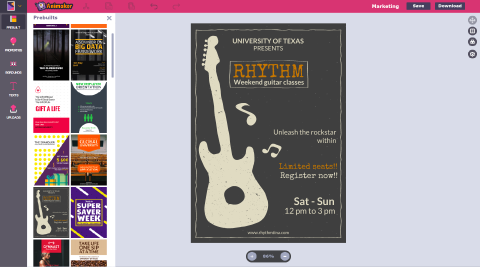 screenshot of Animaker