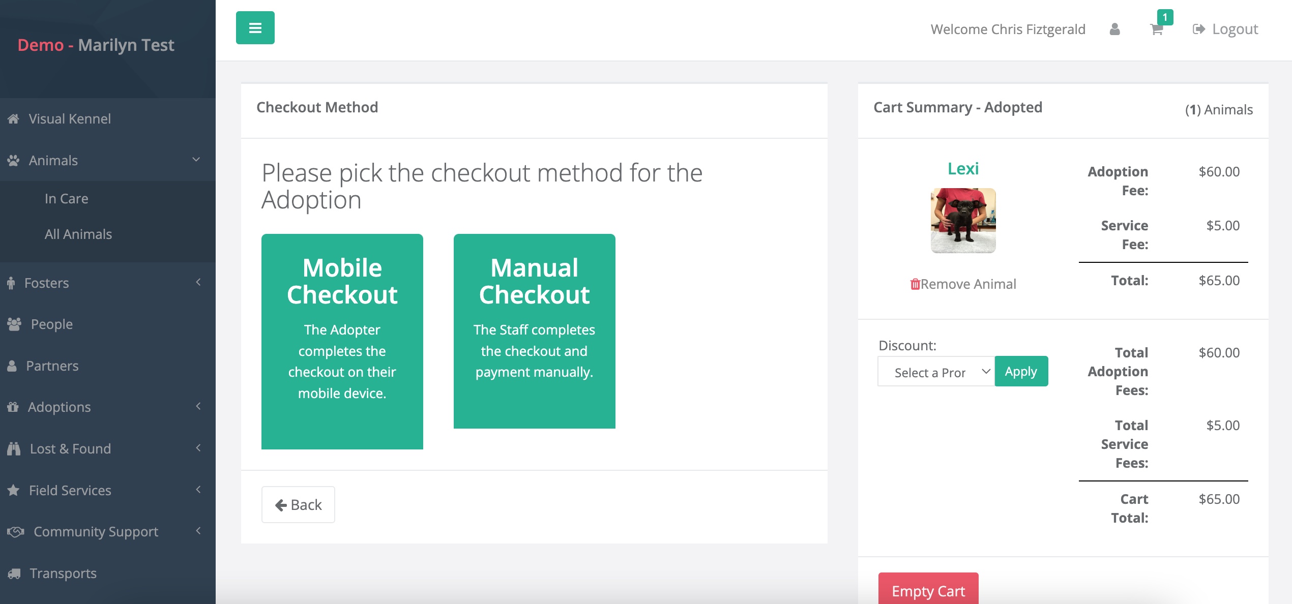 screenshot of AnimalsFirst
