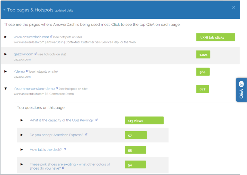 screenshot of AnswerDash