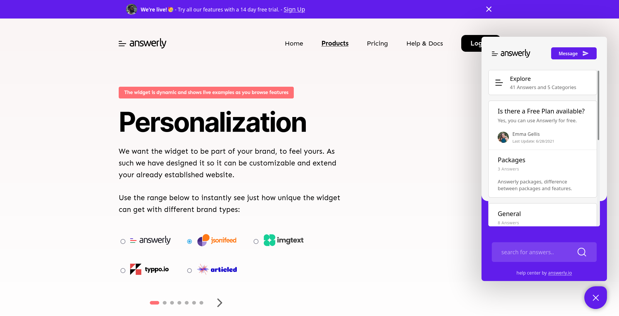 screenshot of Answerly