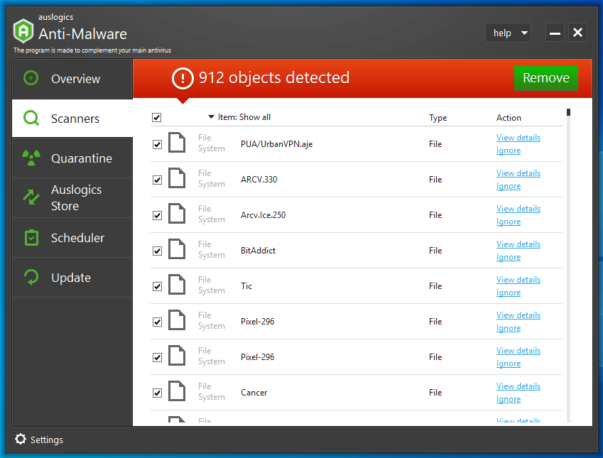 screenshot of Anti-malware