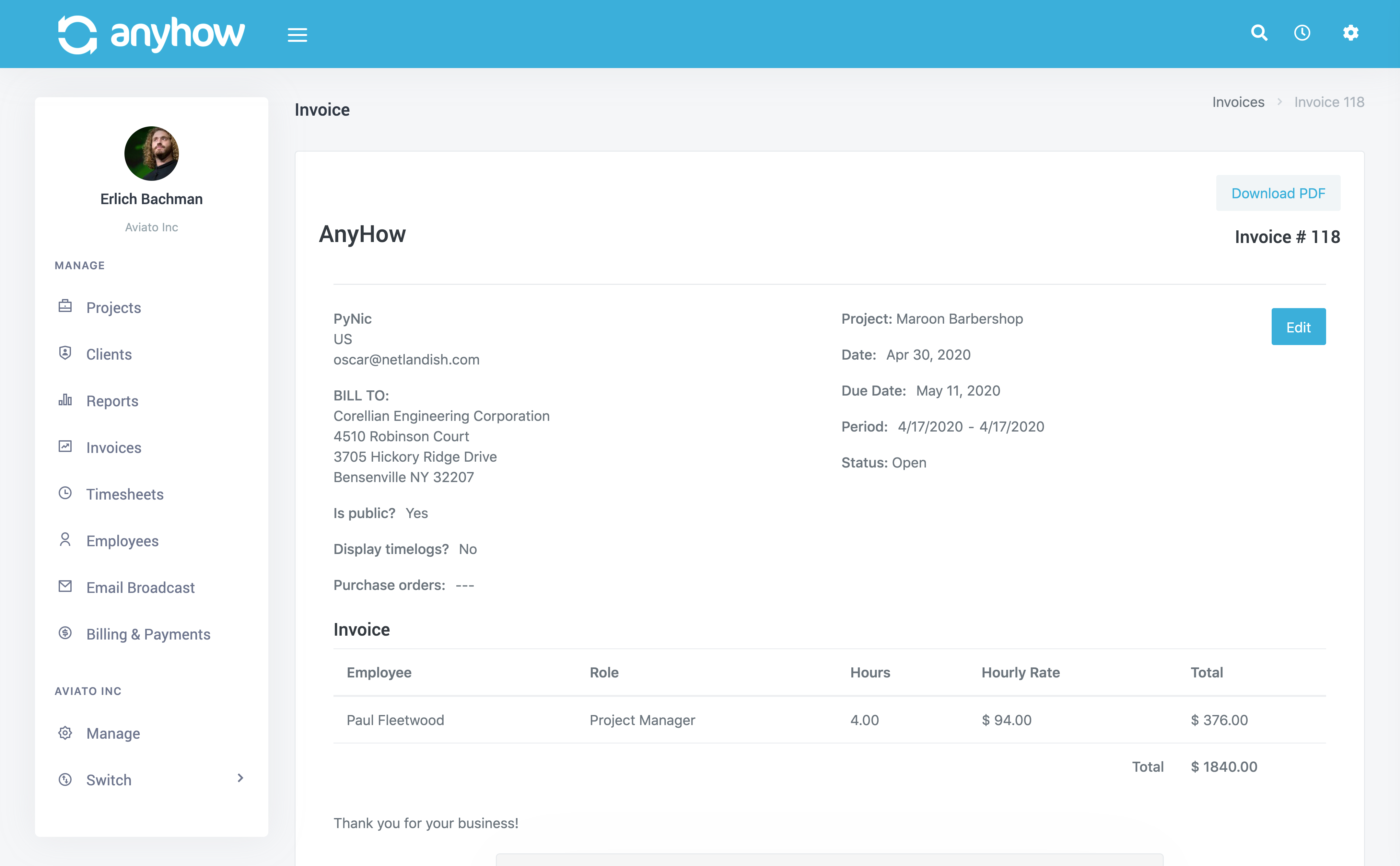 screenshot of AnyHow