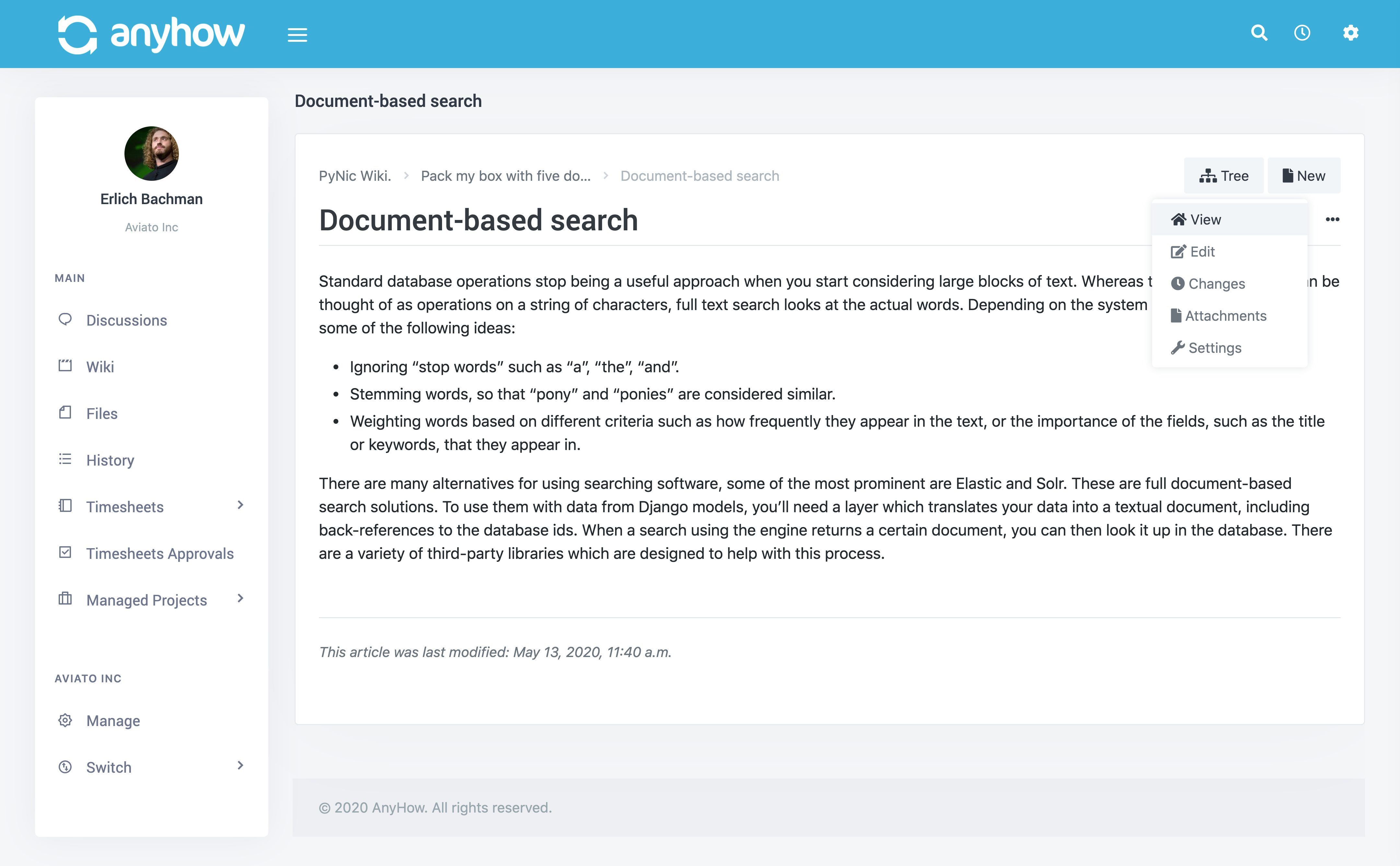 screenshot of AnyHow