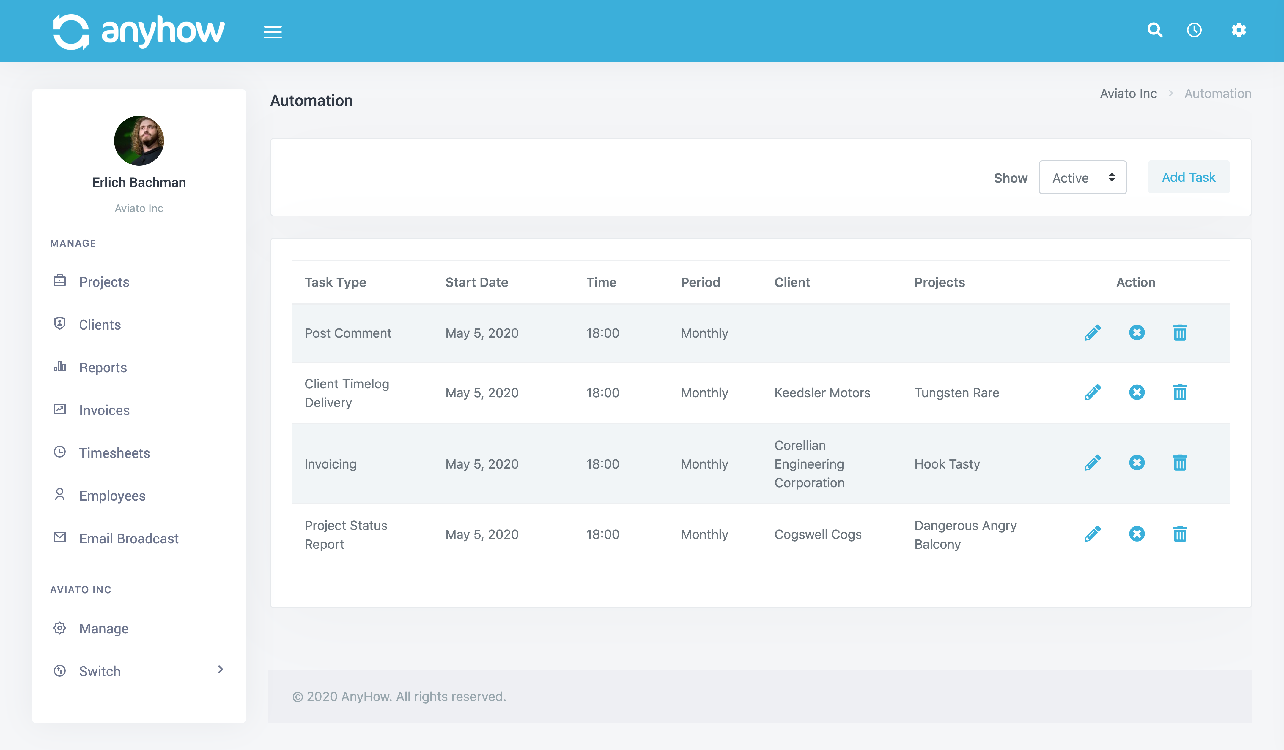 screenshot of AnyHow