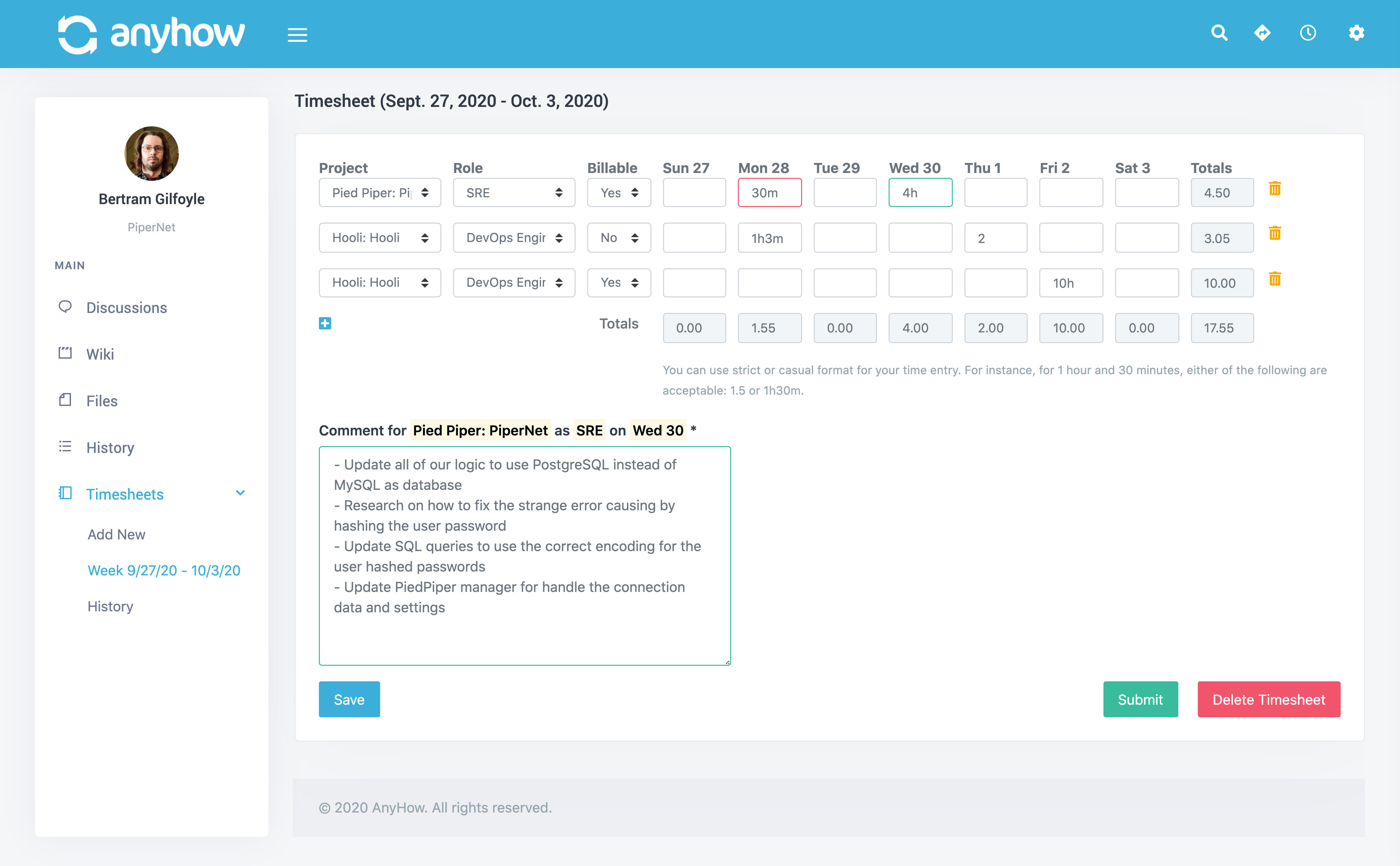 screenshot of AnyHow