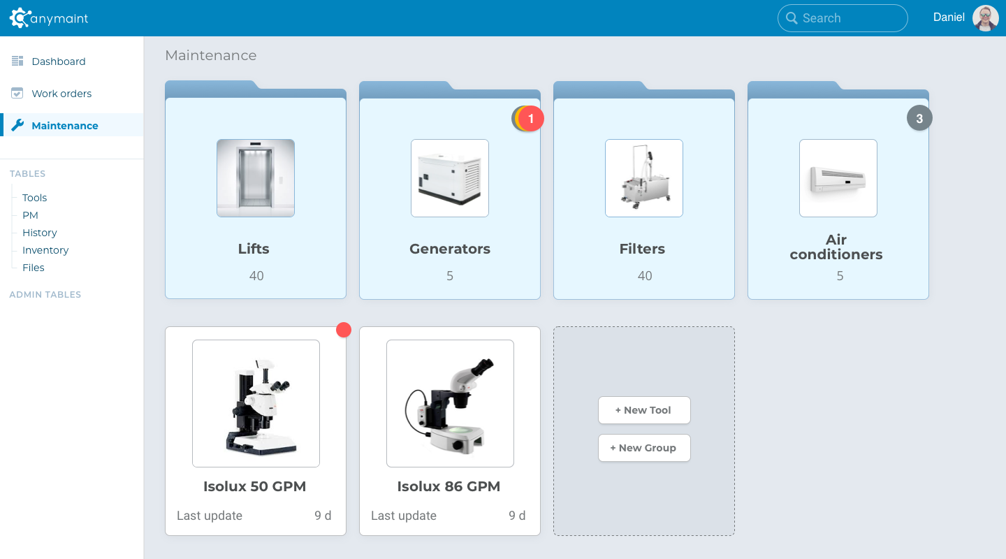 screenshot of AnyMaint