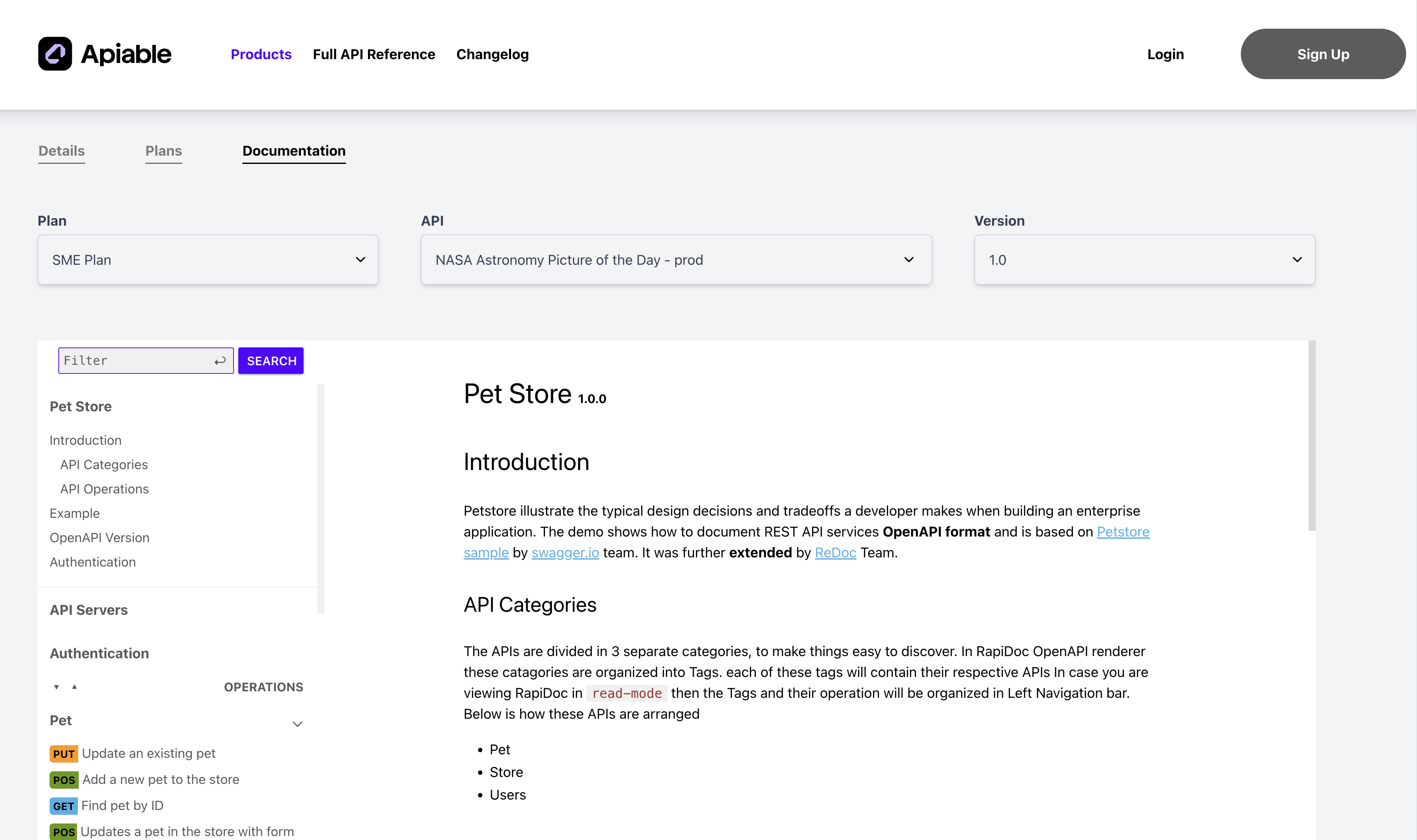 screenshot of Apiable