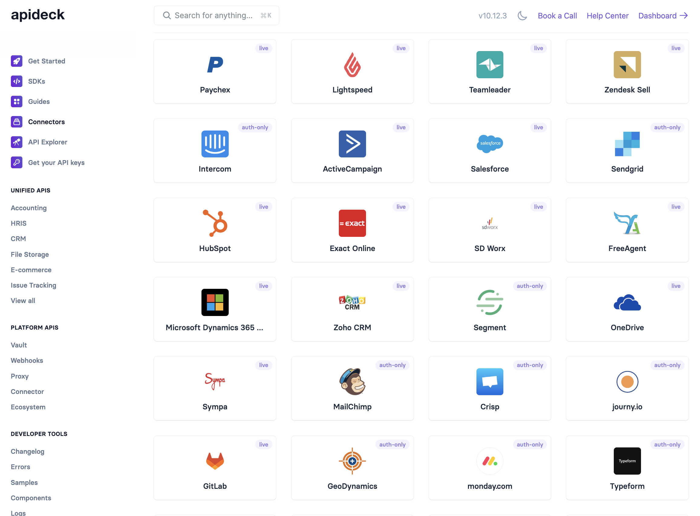 screenshot of Apideck