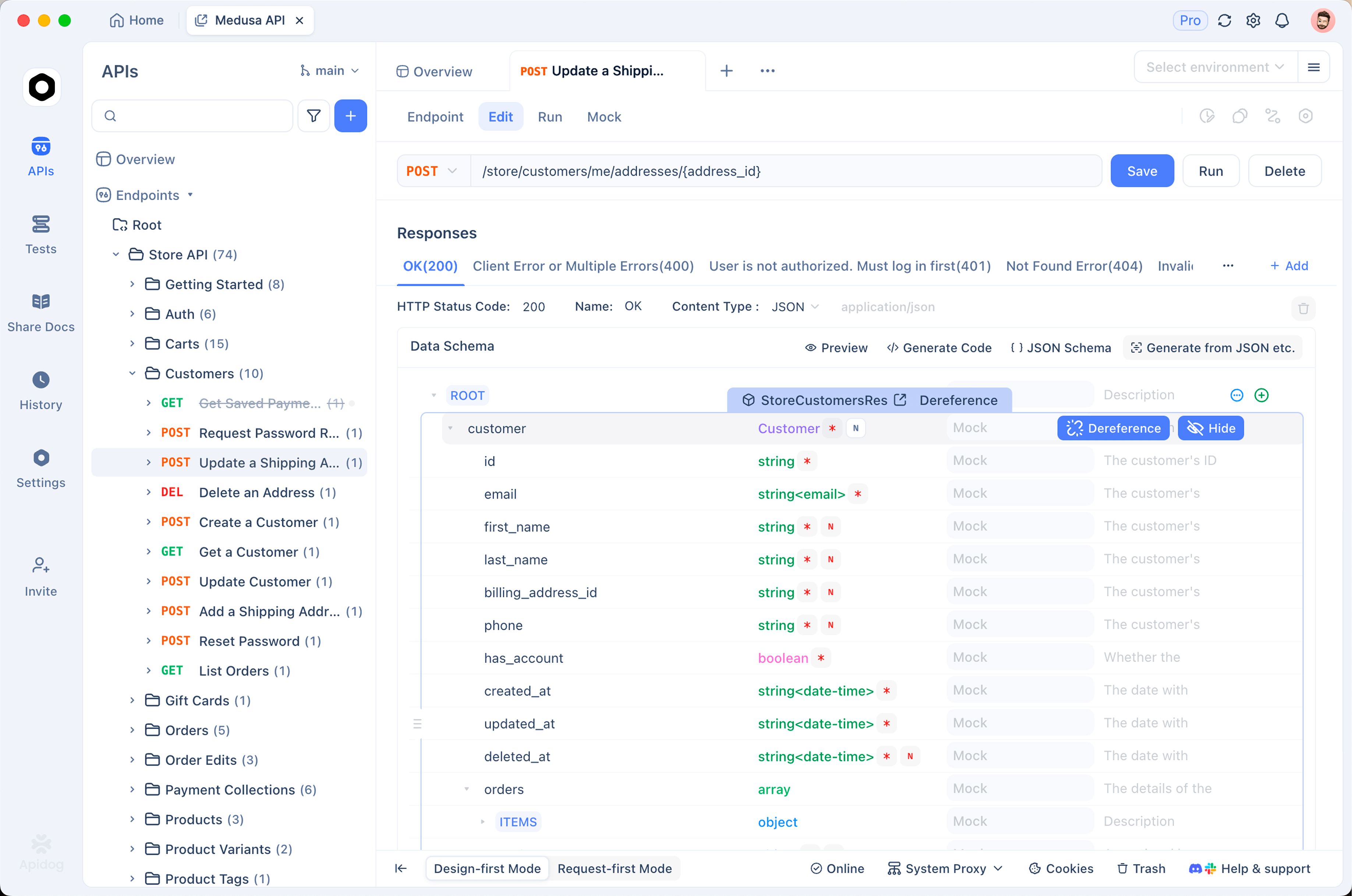 screenshot of Apidog
