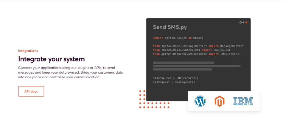 screenshot of Apifon