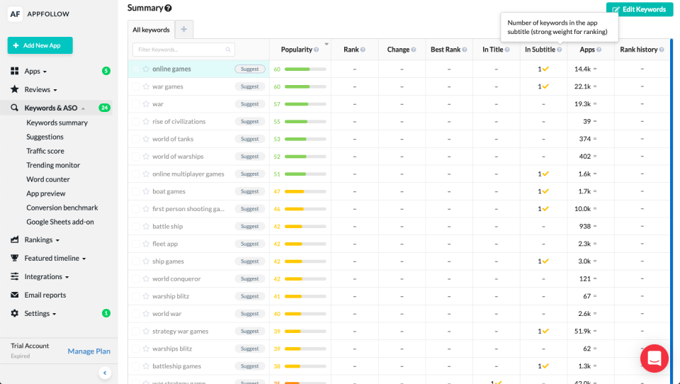 screenshot of AppFollow