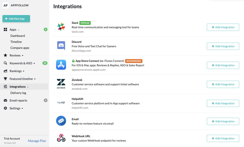 screenshot of AppFollow