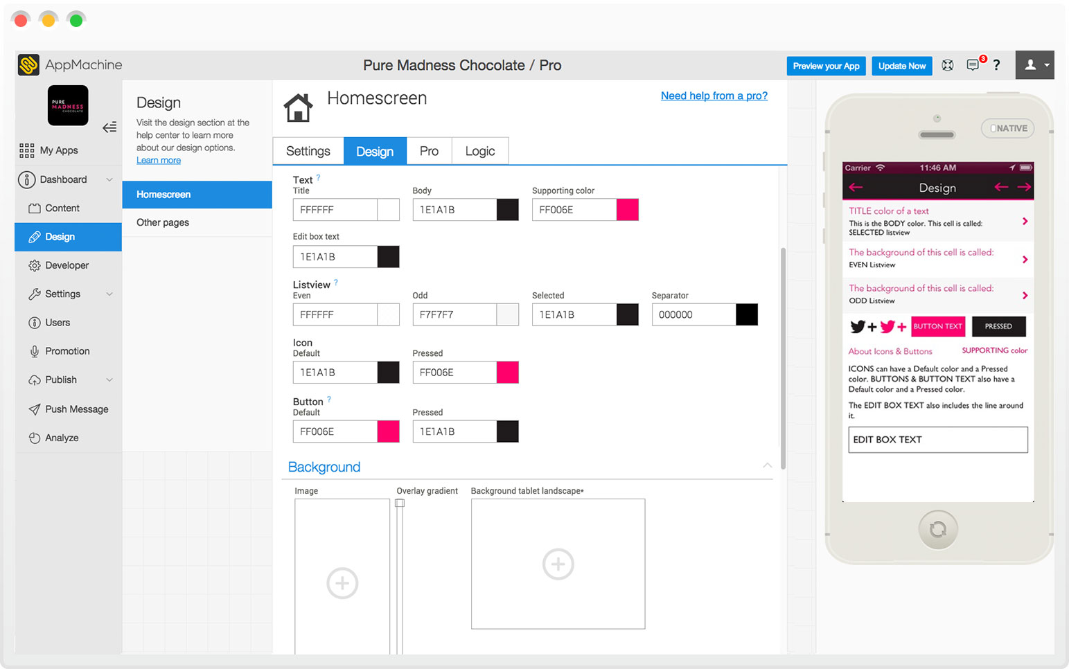 screenshot of AppMachine