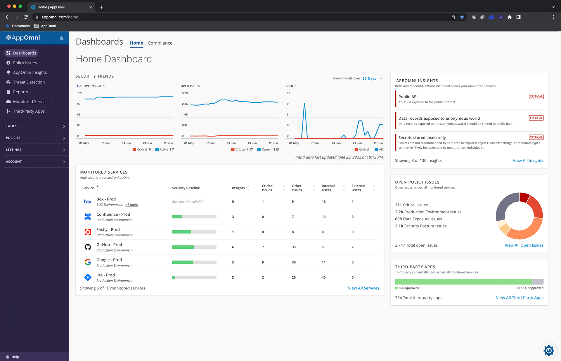 screenshot of AppOmni