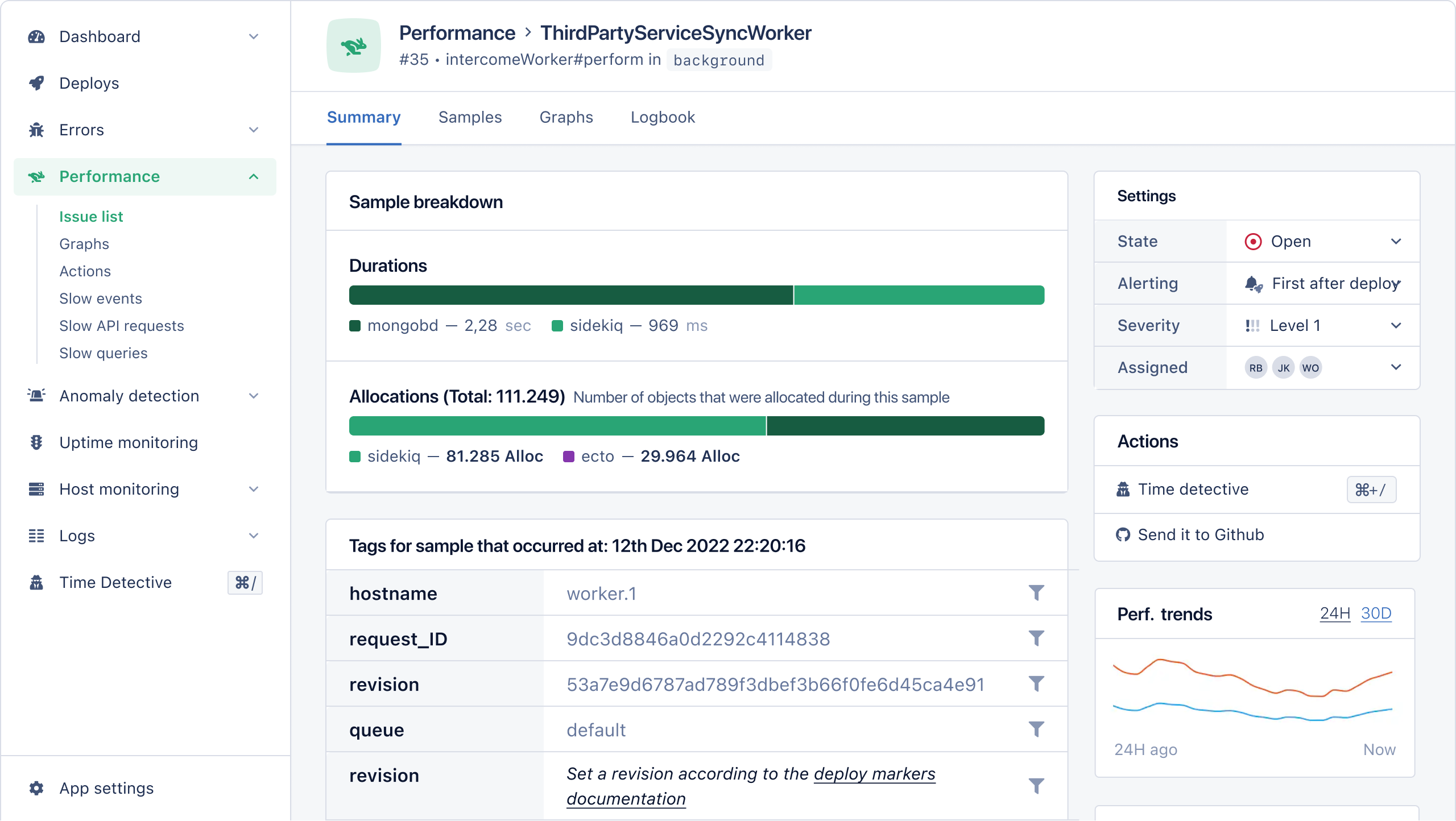 screenshot of AppSignal