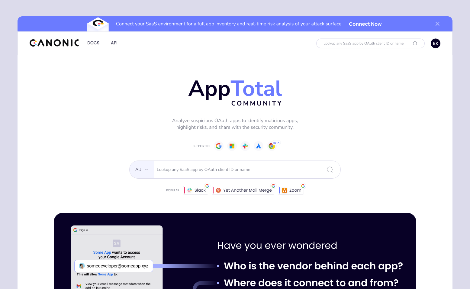 screenshot of AppTotal