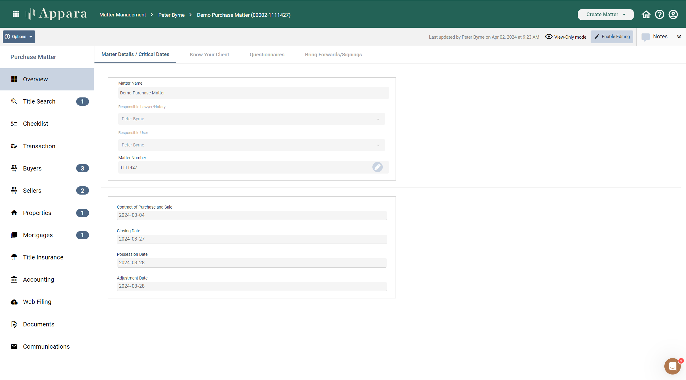 screenshot of Appara