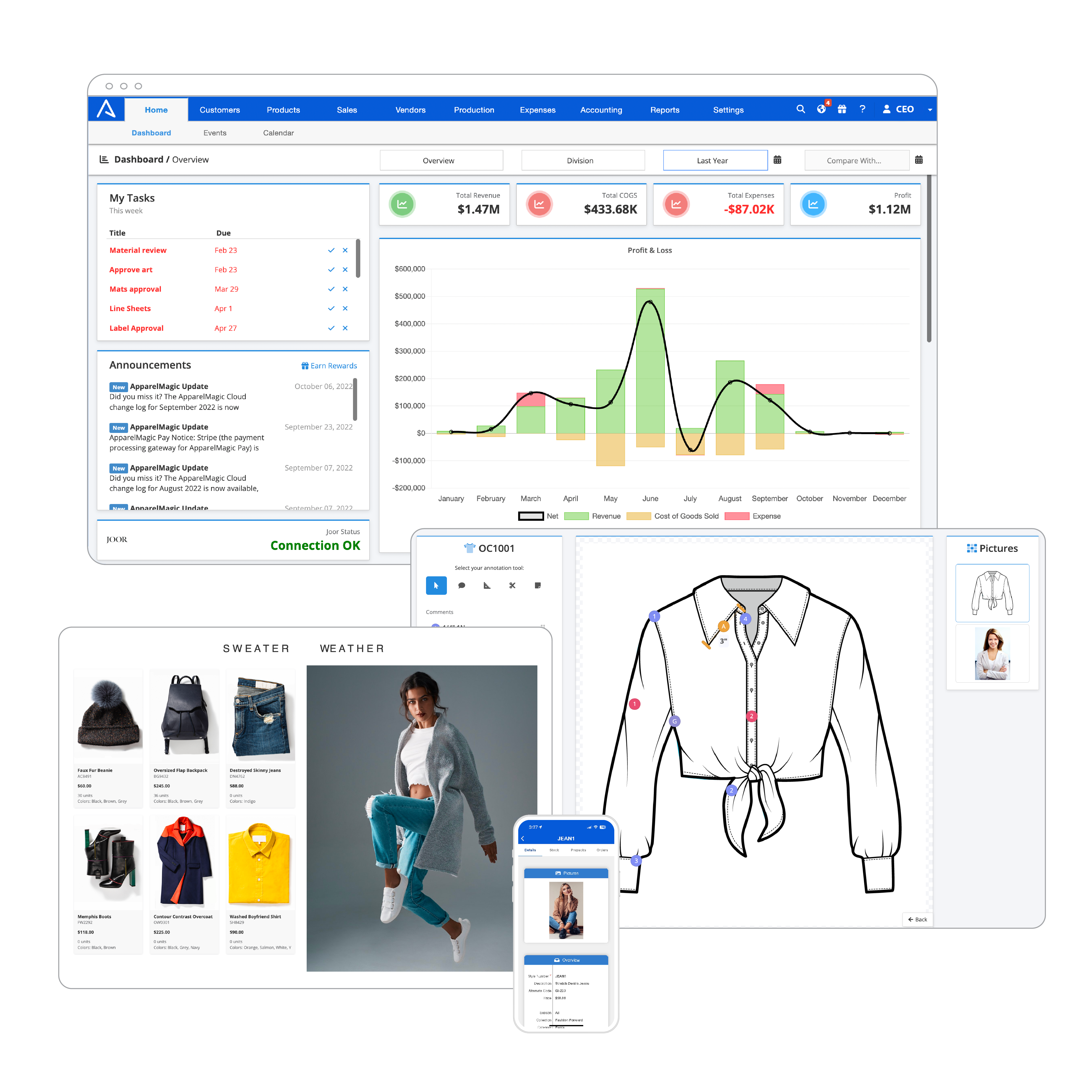 screenshot of ApparelMagic