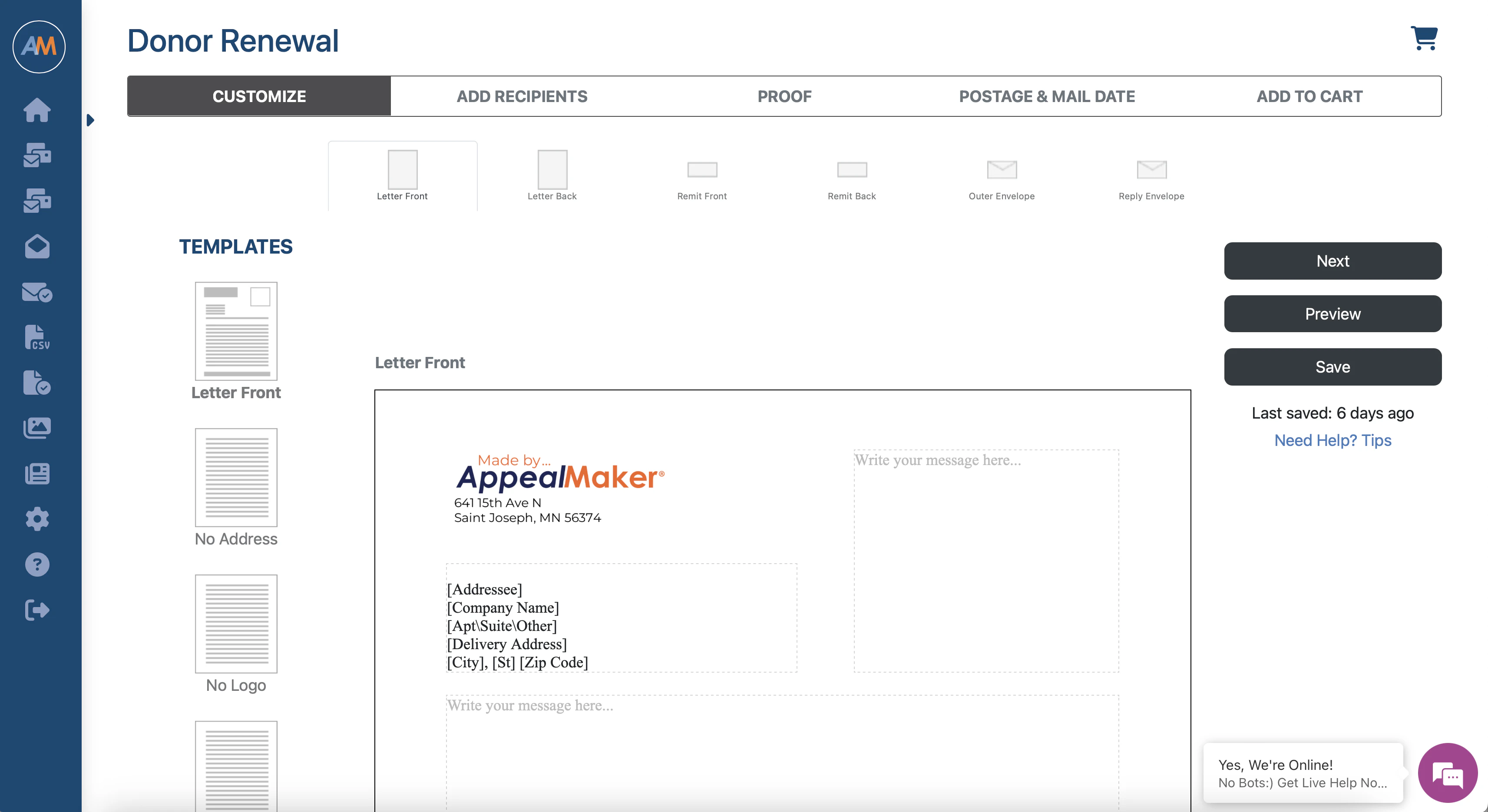 screenshot of AppealMaker